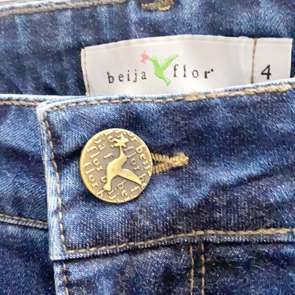 Beija Flor Dark Wash Raw Hem High Rise Jeans - Picture 5 of 10